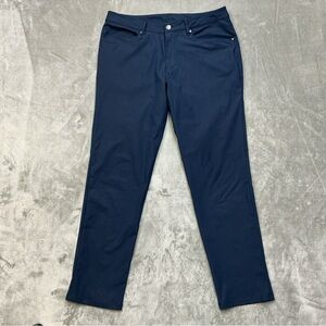 ABC Classic-Fit 5 Pocket Pants Men’s 35 x 31 Warpstreme navy blue versatile